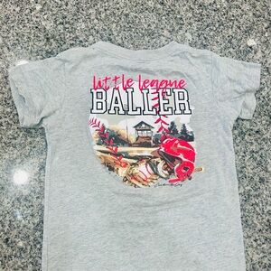 Cardin Mccoy Gray Short Sleeve Tee with Little League Graphic